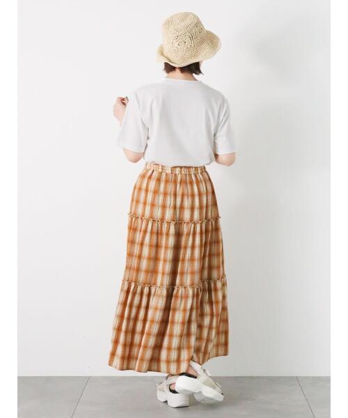 ehka sopo（エヘカソポ）の「チェックティアードスカート（スカート・レディース・グリーン/ネイビー/キャメル・F）」の18枚目の写真