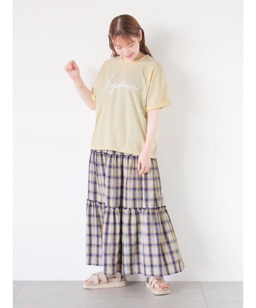 ehka sopo（エヘカソポ）の「チェックティアードスカート（スカート・レディース・グリーン/ネイビー/キャメル・F）」の19枚目の写真