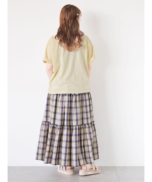 ehka sopo（エヘカソポ）の「チェックティアードスカート（スカート・レディース・グリーン/ネイビー/キャメル・F）」の20枚目の写真
