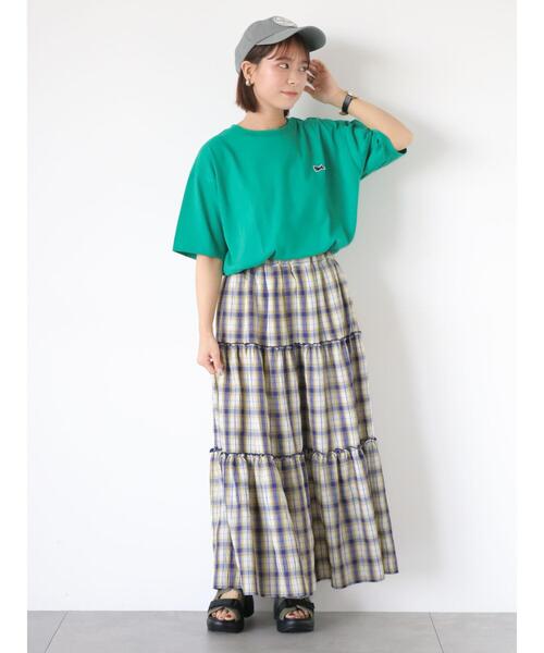 ehka sopo（エヘカソポ）の「チェックティアードスカート（スカート・レディース・グリーン/ネイビー/キャメル・F）」の21枚目の写真