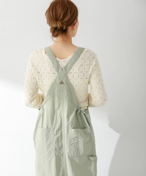 URBAN RESEARCH Sonny Label（アーバンリサーチサニーレーベル）の「ナイロンタフタジャンパースカート（ジャンパースカート・レディース・ライトカーキ/ブラック・FREE）」の12枚目の写真