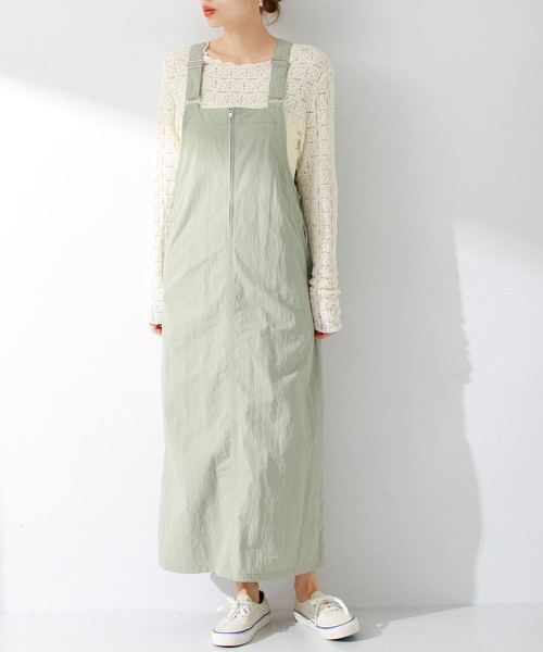 URBAN RESEARCH Sonny Label（アーバンリサーチサニーレーベル）の「ナイロンタフタジャンパースカート（ジャンパースカート・レディース・ライトカーキ/ブラック・FREE）」の13枚目の写真