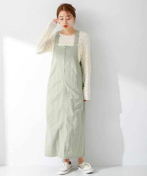 URBAN RESEARCH Sonny Label（アーバンリサーチサニーレーベル）の「ナイロンタフタジャンパースカート（ジャンパースカート・レディース・ライトカーキ/ブラック・FREE）」の14枚目の写真