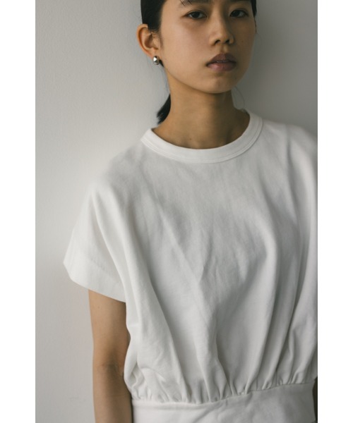 袖ギャザーカットTOP セール】ギャザーフォルムカットトップ（Tシャツ/カットソー