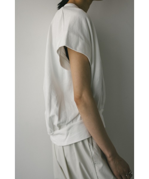 styling23AW/ハイフォルムカットトップス/one/ポリエステル/ホワイト/無地/16WCT234043// セール】ギャザーフォルムカットトップ（Tシャツ/カットソー