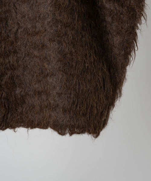 soerte スーパーボリュームシャギーニットカーディガンブラック3 浅けれ 