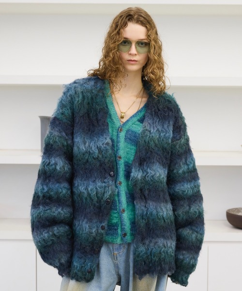 soerte スーパーボリュームシャギーニットカーディガン SUPER VOLUME SHAGGY KNIT CARDIGAN/スーパーボリュームシャギー