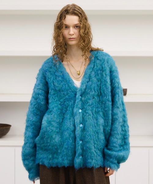 トップス soerte SUPER VOLUME SHAGGY KNIT CARDIGAN SUPER VOLUME SHAGGY KNIT CARDIGAN/スーパーボリュームシャギー
