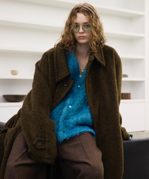 soerte（ソエルテ）の「Wool blend super volume shaggy knit cardigan