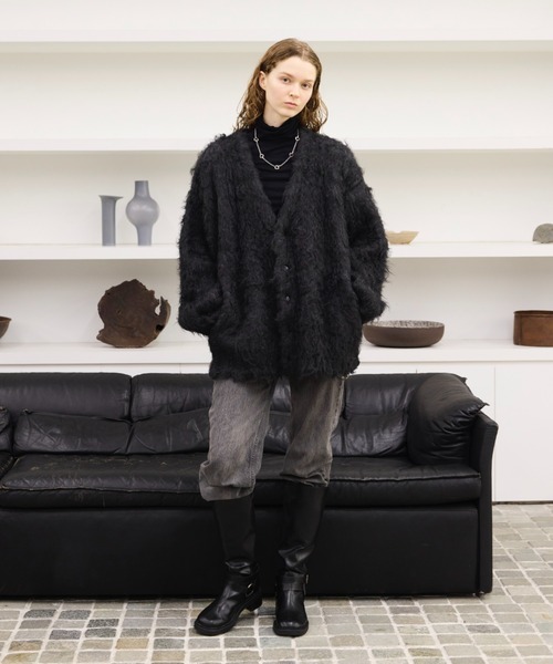 トップス soerte SUPER VOLUME SHAGGY KNIT CARDIGAN SUPER VOLUME SHAGGY KNIT CARDIGAN/スーパーボリュームシャギー