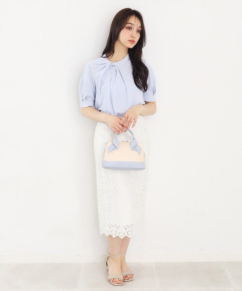 index（インデックス）の「◆雑材×合皮ブガッティ（ショルダーバッグ・レディース・ライトブルー/ブラック/ベビーピンク・00）」の4枚目の写真