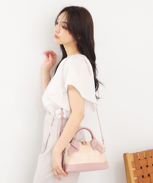 index（インデックス）の「◆雑材×合皮ブガッティ（ショルダーバッグ・レディース・ライトブルー/ブラック/ベビーピンク・00）」の6枚目の写真