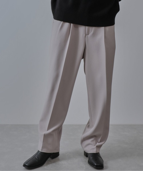 JUNRED（ジュンレッド）の「ライトスルー２タックワイドパンツ（スラックス・メンズ・ブラック/ホワイト系その他/ベージュ・L/S/M）」の3枚目の写真