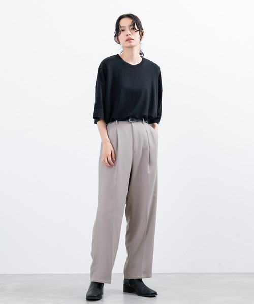 JUNRED（ジュンレッド）の「ライトスルー２タックワイドパンツ（スラックス・メンズ・ブラック/ホワイト系その他/ベージュ・L/S/M）」の18枚目の写真