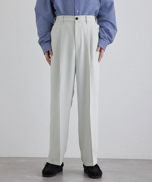 JUNRED（ジュンレッド）の「ライトスルー２タックワイドパンツ（スラックス・メンズ・ブラック/ホワイト系その他/ベージュ・L/S/M）」の19枚目の写真