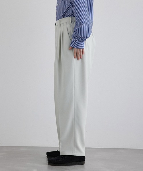 JUNRED（ジュンレッド）の「ライトスルー２タックワイドパンツ（スラックス・メンズ・ブラック/ホワイト系その他/ベージュ・L/S/M）」の20枚目の写真