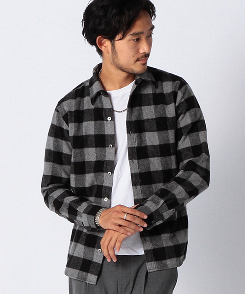 BEAMS（ビームス）の「◆BEAMS / ブロックチェック ミニレギュラーシャツ（シャツ/ブラウス・メンズ・ネイビー/グレー/ワイン・SMALL/MEDIUM/LARGE）」の2枚目の写真