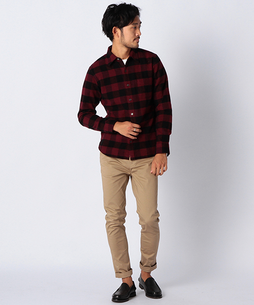 BEAMS（ビームス）の「◆BEAMS / ブロックチェック ミニレギュラーシャツ（シャツ/ブラウス・メンズ・ネイビー/グレー/ワイン・SMALL/MEDIUM/LARGE）」の4枚目の写真