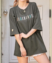anap mimpi | カラフル刺繍 ハートポイント コットン ビッグTシャツ(Tシャツ/カットソー)