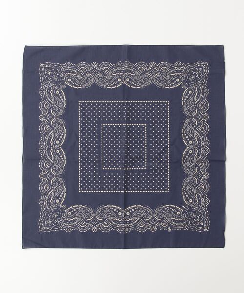 POLO RALPH LAUREN（ポロ ラルフ ローレン）の「ポルカドット コットン バンダナ（バンダナ/スカーフ・メンズ・ネイビー系1・ONE）」の2枚目の写真