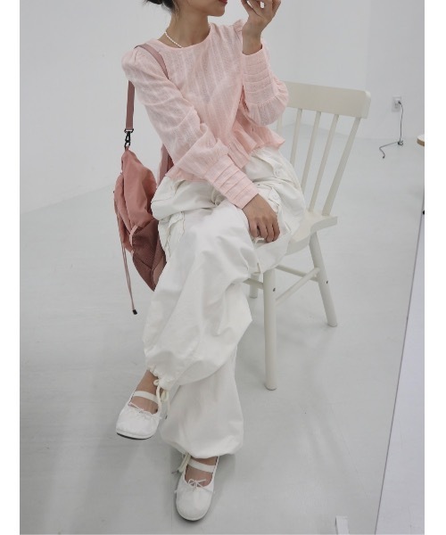 jumelle（ジュメロ）の「dear cotton blouse（シャツ/ブラウス・レディース・ホワイト/ピンク・FREE）」の5枚目の写真