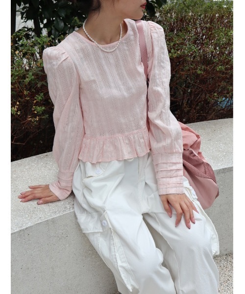 jumelle（ジュメロ）の「dear cotton blouse（シャツ/ブラウス・レディース・ホワイト/ピンク・FREE）」の6枚目の写真