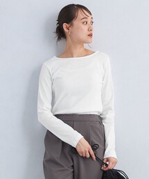 green label relaxing | フライス ボートネック ロングスリーブ プルオーバー カットソー(Tシャツ/カットソー)