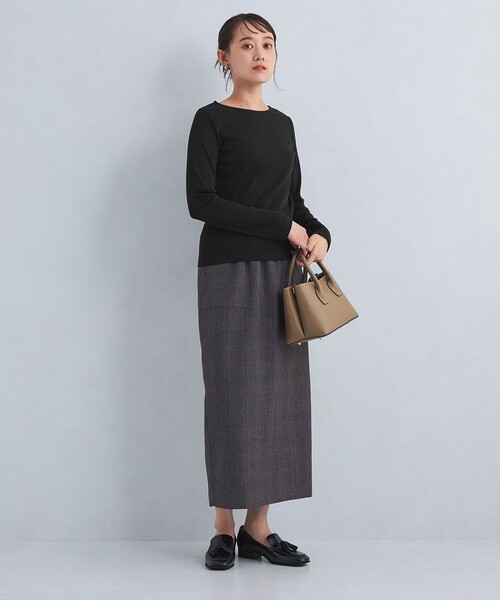 green label relaxing(グリーンレーベルリラクシング)の「フライス ボートネック ロングスリーブ プルオーバー カットソー(Tシャツ/カットソー・レディース・オフホワイト/グレー/ケリーグリーン/ブラック・FREE)」の12枚目の写真