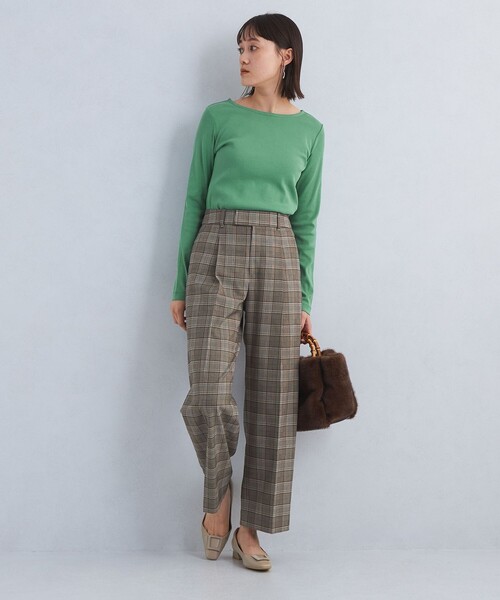 green label relaxing(グリーンレーベルリラクシング)の「フライス ボートネック ロングスリーブ プルオーバー カットソー(Tシャツ/カットソー・レディース・オフホワイト/グレー/ケリーグリーン/ブラック・FREE)」の14枚目の写真