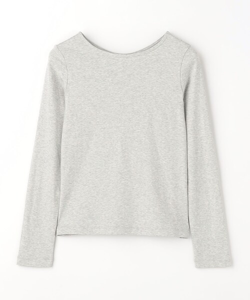 green label relaxing(グリーンレーベルリラクシング)の「フライス ボートネック ロングスリーブ プルオーバー カットソー(Tシャツ/カットソー・レディース・オフホワイト/グレー/ケリーグリーン/ブラック・FREE)」の6枚目の写真