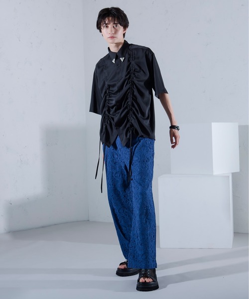 Ellno Loset(エルノロゼット)の「フロントドロストルーズシャツ(シャツ/ブラウス・メンズ・ブルーグレー/ブラック・SMALL/MEDIUM/LARGE)」の16枚目の写真