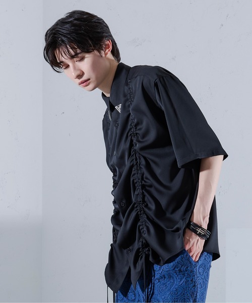 Ellno Loset(エルノロゼット)の「フロントドロストルーズシャツ(シャツ/ブラウス・メンズ・ブルーグレー/ブラック・SMALL/MEDIUM/LARGE)」の13枚目の写真