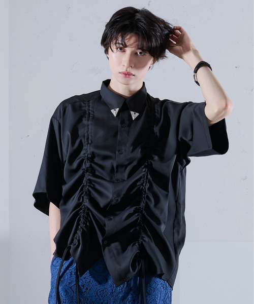 Ellno Loset(エルノロゼット)の「フロントドロストルーズシャツ(シャツ/ブラウス・メンズ・ブルーグレー/ブラック・SMALL/MEDIUM/LARGE)」の14枚目の写真