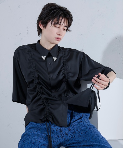Ellno Loset(エルノロゼット)の「フロントドロストルーズシャツ(シャツ/ブラウス・メンズ・ブルーグレー/ブラック・SMALL/MEDIUM/LARGE)」の15枚目の写真