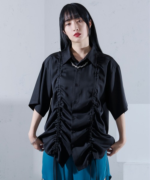 Ellno Loset(エルノロゼット)の「フロントドロストルーズシャツ(シャツ/ブラウス・メンズ・ブルーグレー/ブラック・SMALL/MEDIUM/LARGE)」の17枚目の写真