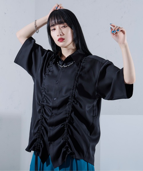 Ellno Loset(エルノロゼット)の「フロントドロストルーズシャツ(シャツ/ブラウス・メンズ・ブルーグレー/ブラック・SMALL/MEDIUM/LARGE)」の21枚目の写真