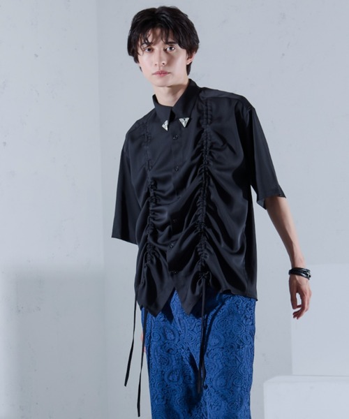 Ellno Loset(エルノロゼット)の「フロントドロストルーズシャツ(シャツ/ブラウス・メンズ・ブルーグレー/ブラック・SMALL/MEDIUM/LARGE)」の11枚目の写真