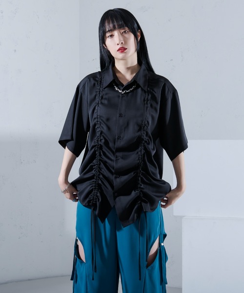 Ellno Loset(エルノロゼット)の「フロントドロストルーズシャツ(シャツ/ブラウス・メンズ・ブルーグレー/ブラック・SMALL/MEDIUM/LARGE)」の18枚目の写真