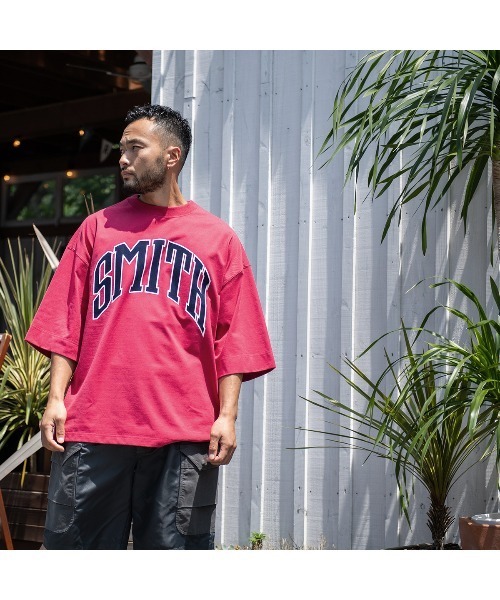 Sunny Smith(サニースミス)の「【サニースミス/sunnysmith】11.6ウルトラヘビーオンスHeavy Smith School Logo SS Tee(CP)(Tシャツ/カットソー・メンズ・オフホワイト/レッド/チャコール/ネイビー・FREE)」の5枚目の写真
