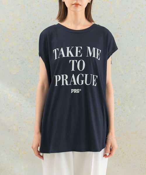 CHIGNON（シニヨン）の「CHIGNON　段ロゴフレンチTシャツ（Tシャツ/カットソー・レディース・ネイビー/ホワイト・FREE）」の6枚目の写真