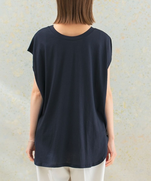 CHIGNON（シニヨン）の「CHIGNON　段ロゴフレンチTシャツ（Tシャツ/カットソー・レディース・ネイビー/ホワイト・FREE）」の8枚目の写真