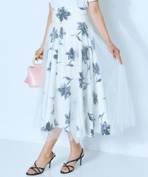 ＜大きいサイズ＞ オーバーチュールフラワープリントスカート marun