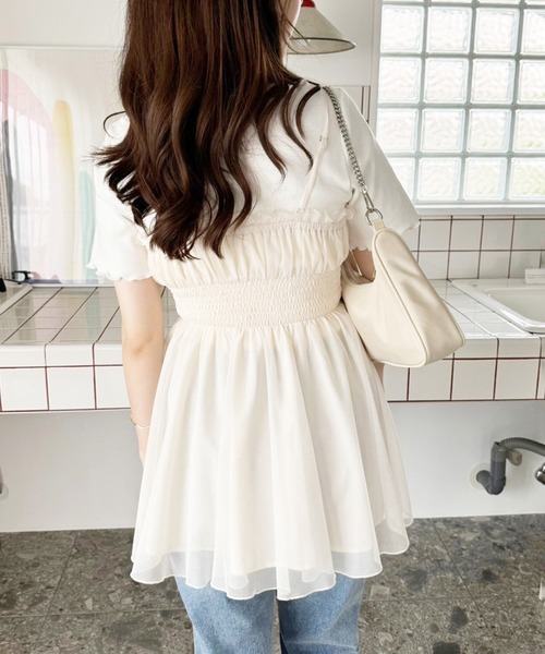 one after another NICE CLAUP（ワンアフターアナザーナイスクラップ）の「リボン取り外し可/ビスチェチュニック（キャミソール・レディース・アイボリー/チャコールグレー/ブラック系その他/ピンク系その他・FREE）」の19枚目の写真