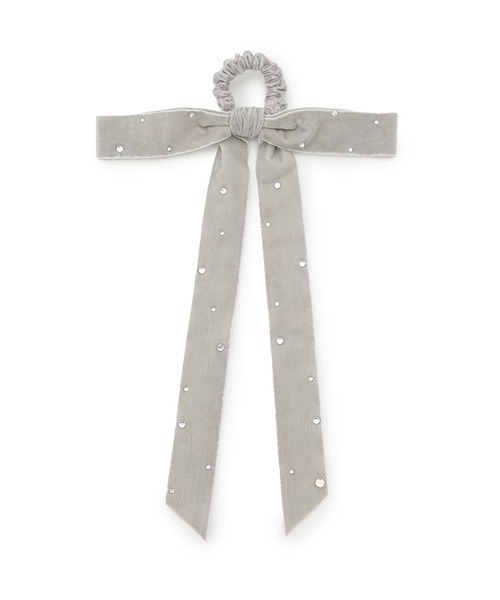 SNIDEL（スナイデル）の「ビジューベロアリボンシュシュ（シュシュ・レディース・グレー/ブラック・FREE）」の6枚目の写真