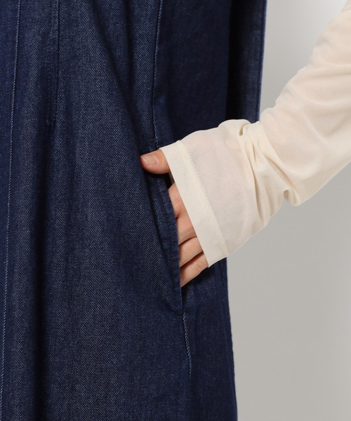 mysty woman（ミスティウーマン）の「太ストラップデニムジャンスカ 140864（ジャンパースカート・レディース・ネイビー/ブラック・FREE）」の3枚目の写真