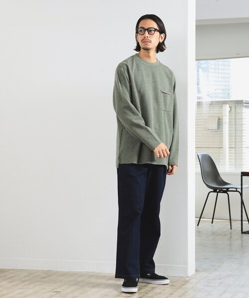 B:MING by BEAMS（ビーミングバイビームス）の「ダブルフェイス クルーネック カットソー（Tシャツ/カットソー・メンズ・ホワイト系その他5/オリーブ/ネイビー・SMALL/MEDIUM/LARGE/X-LARGE）」の4枚目の写真