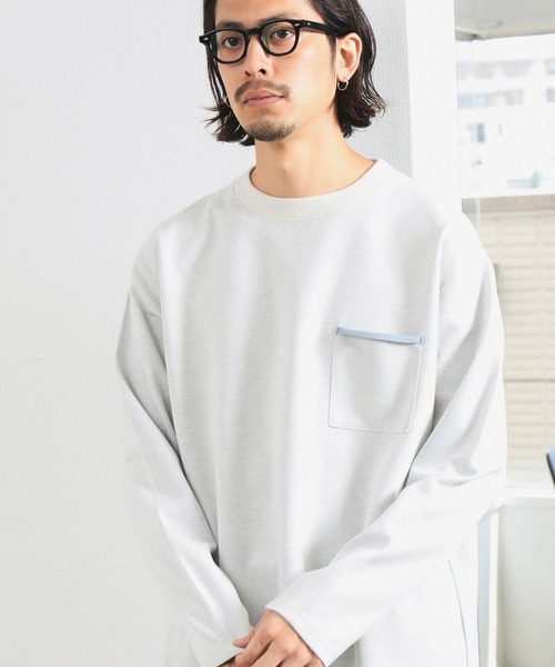 B:MING by BEAMS（ビーミングバイビームス）の「ダブルフェイス クルーネック カットソー（Tシャツ/カットソー・メンズ・ホワイト系その他5/オリーブ/ネイビー・SMALL/MEDIUM/LARGE/X-LARGE）」の2枚目の写真