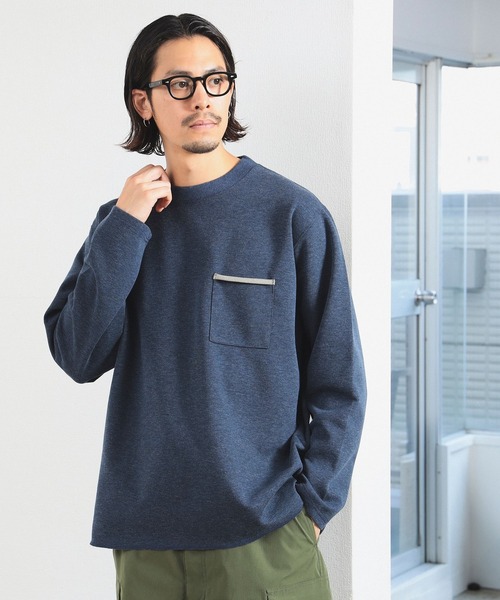 B:MING by BEAMS（ビーミングバイビームス）の「ダブルフェイス クルーネック カットソー（Tシャツ/カットソー・メンズ・ホワイト系その他5/オリーブ/ネイビー・SMALL/MEDIUM/LARGE/X-LARGE）」の5枚目の写真