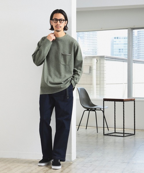 B:MING by BEAMS（ビーミングバイビームス）の「ダブルフェイス クルーネック カットソー（Tシャツ/カットソー・メンズ・ホワイト系その他5/オリーブ/ネイビー・SMALL/MEDIUM/LARGE/X-LARGE）」の8枚目の写真