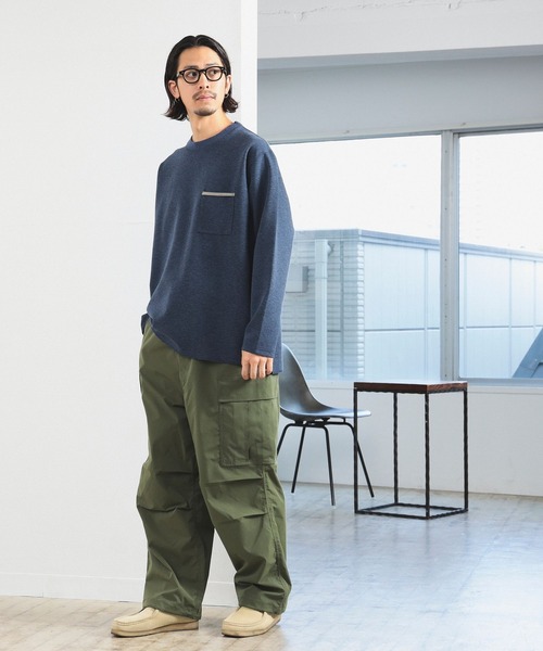 B:MING by BEAMS（ビーミングバイビームス）の「ダブルフェイス クルーネック カットソー（Tシャツ/カットソー・メンズ・ホワイト系その他5/オリーブ/ネイビー・SMALL/MEDIUM/LARGE/X-LARGE）」の9枚目の写真